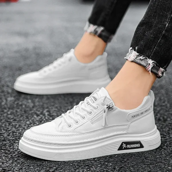 Unisex White Sneakers Summer Lace Up Thick Bottom Casual Flats Anti-slip Outdoor Walking Sports Board Shoes Sapatos Femininos - Image 3