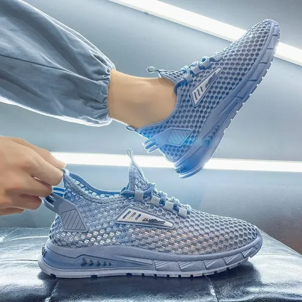 Men's Shoes Summer Hollow Mesh Breathable Shoes Men Casual Sports Running Sneakers Fashion Comfortable Mens Beach Shoes - Image 3