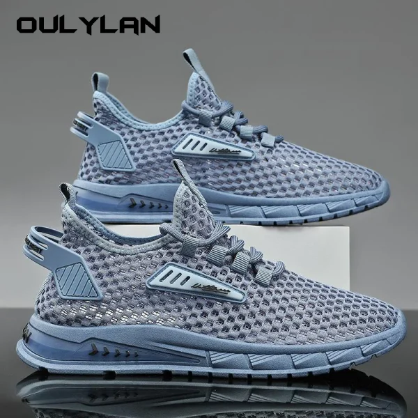 Men's Shoes Summer Hollow Mesh Breathable Shoes Men Casual Sports Running Sneakers Fashion Comfortable Mens Beach Shoes - Image 2