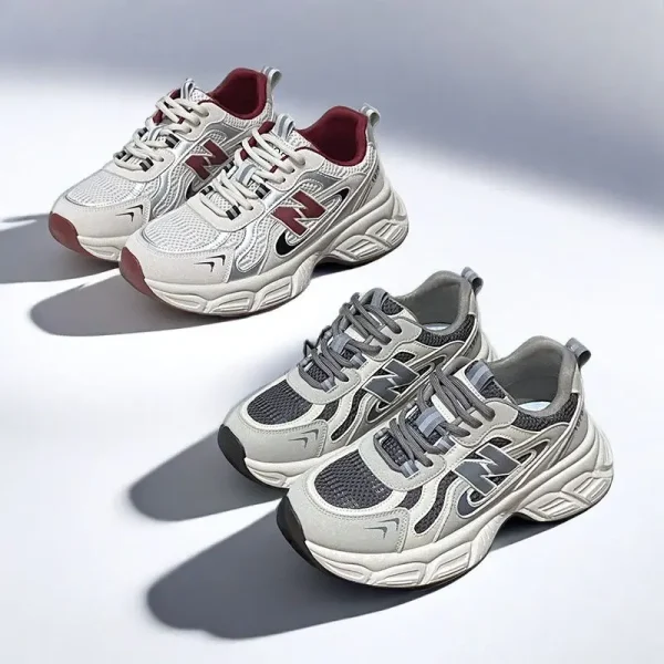 Women's2025Summer Breathable Comfortable High Quality Spring New Fashion Low Top Breathable Clunky Sneakers Pumps Lightweight - Image 3