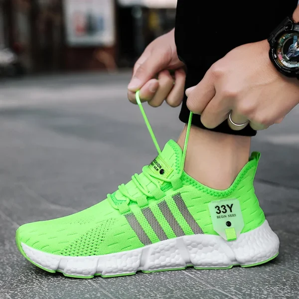 Breathable Mesh Men Shoes Trendy Lightweight Walking Flats Plus Size Male Tennis Sneakers Outdoor Running Fitness Shoes 2024 - Image 6