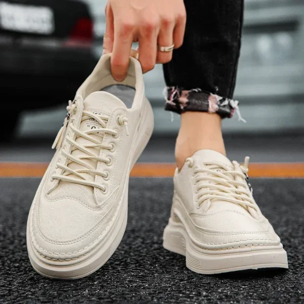 Unisex White Sneakers Summer Lace Up Thick Bottom Casual Flats Anti-slip Outdoor Walking Sports Board Shoes Sapatos Femininos - Image 5